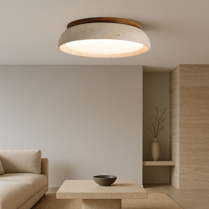 Lampe de Plafond en Travertin | Élégance et Chaleur pour Votre Espace