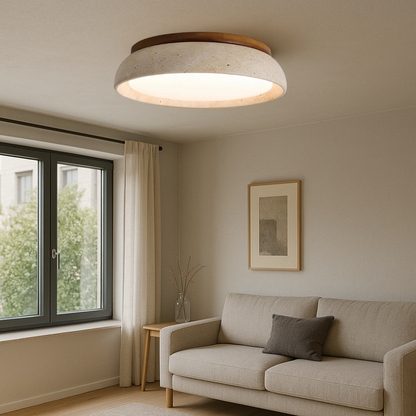 Lampe de Plafond en Travertin | Élégance et Chaleur pour Votre Espace
