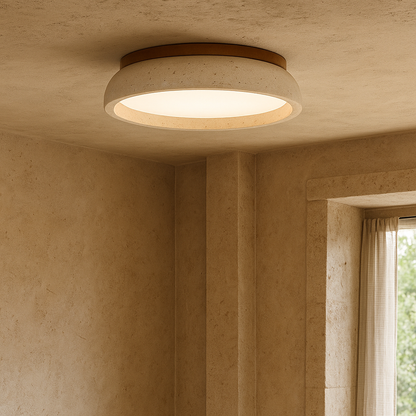 Lampe de Plafond en Travertin | Élégance et Chaleur pour Votre Espace