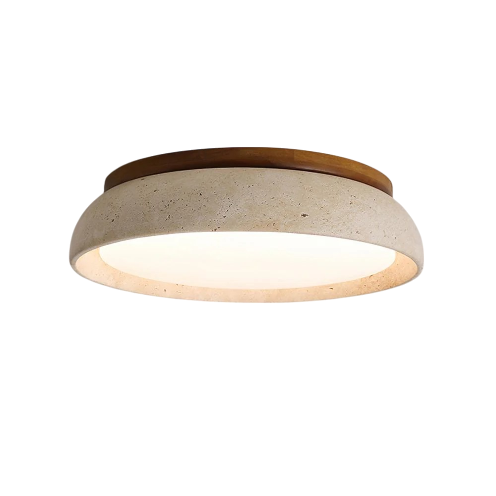 Lampe de Plafond en Travertin | Élégance et Chaleur pour Votre Espace