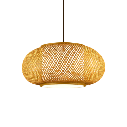 Lampe Suspendue en Bambou Naturel | Éclairage Chaud et Ambiance Cosy