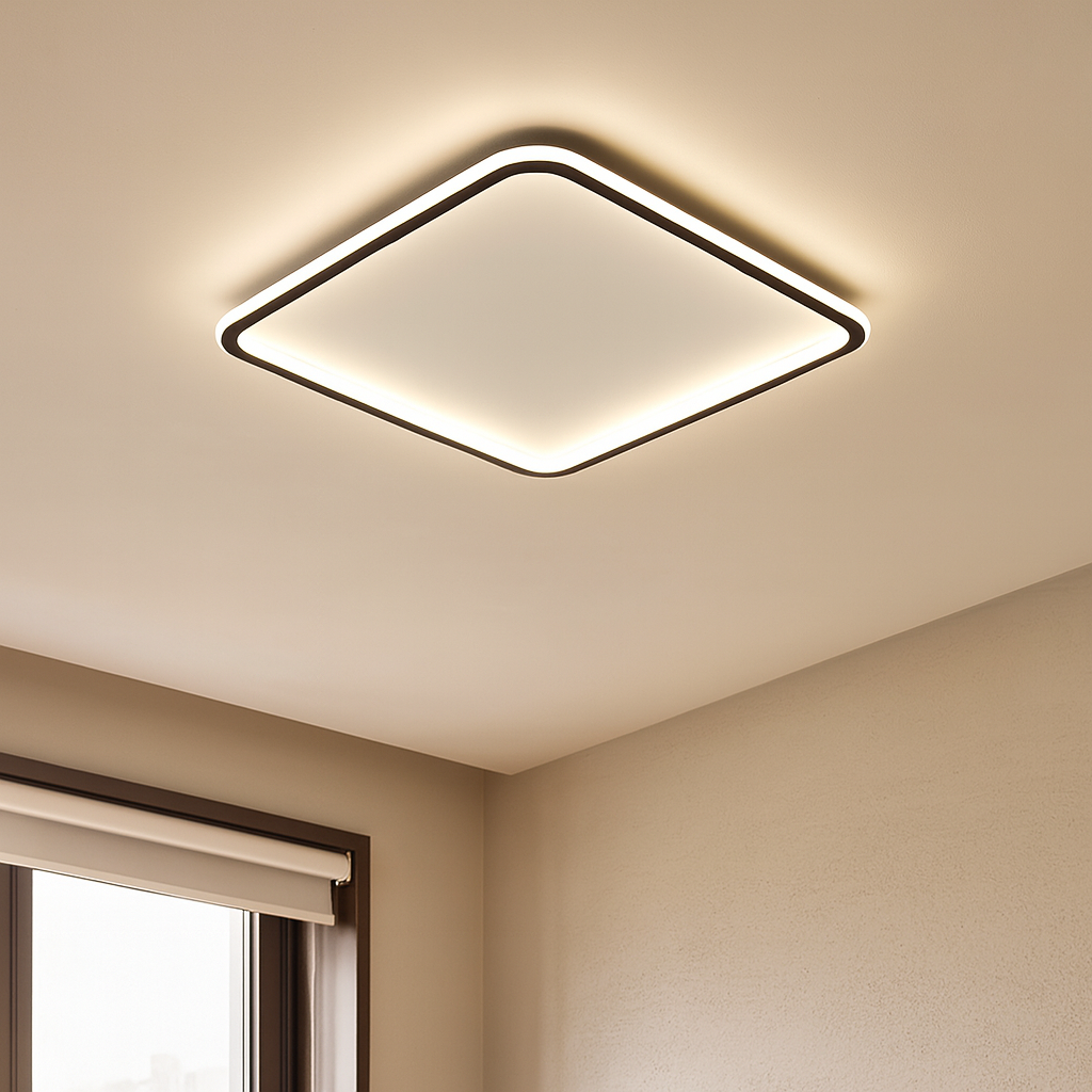 Lampe de Plafond Carrée Scandinave | Éclairage Ambiant Élégant et Apaisant