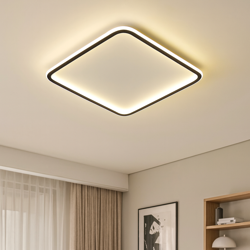 Lampe de Plafond Carrée Scandinave | Éclairage Ambiant Élégant et Apaisant