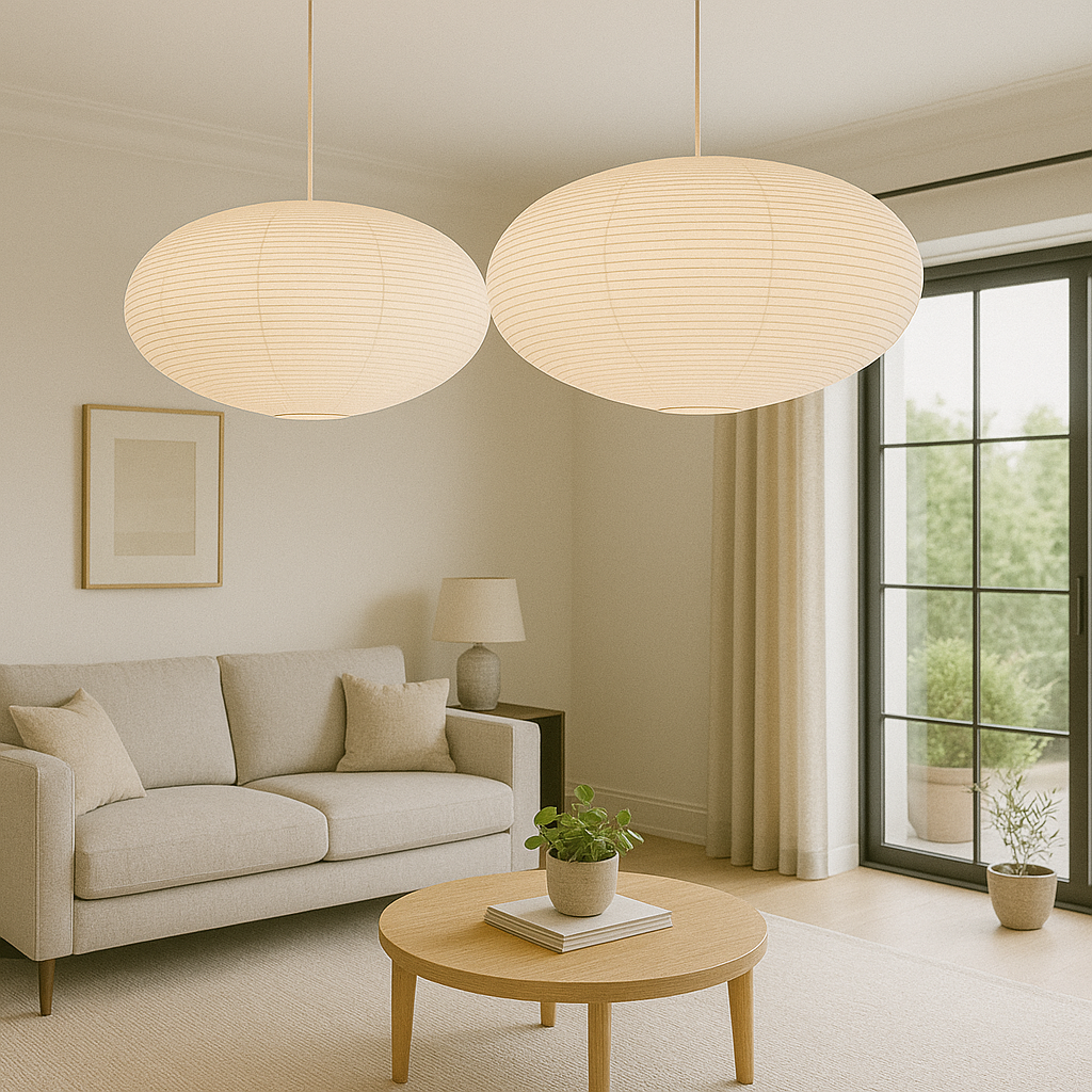 Lampe Suspendue en Papier Wabi | Élégance Vintage et Atmosphère Chaleureuse