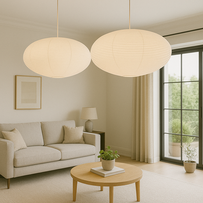 Lampe Suspendue en Papier Wabi | Élégance Vintage et Atmosphère Chaleureuse