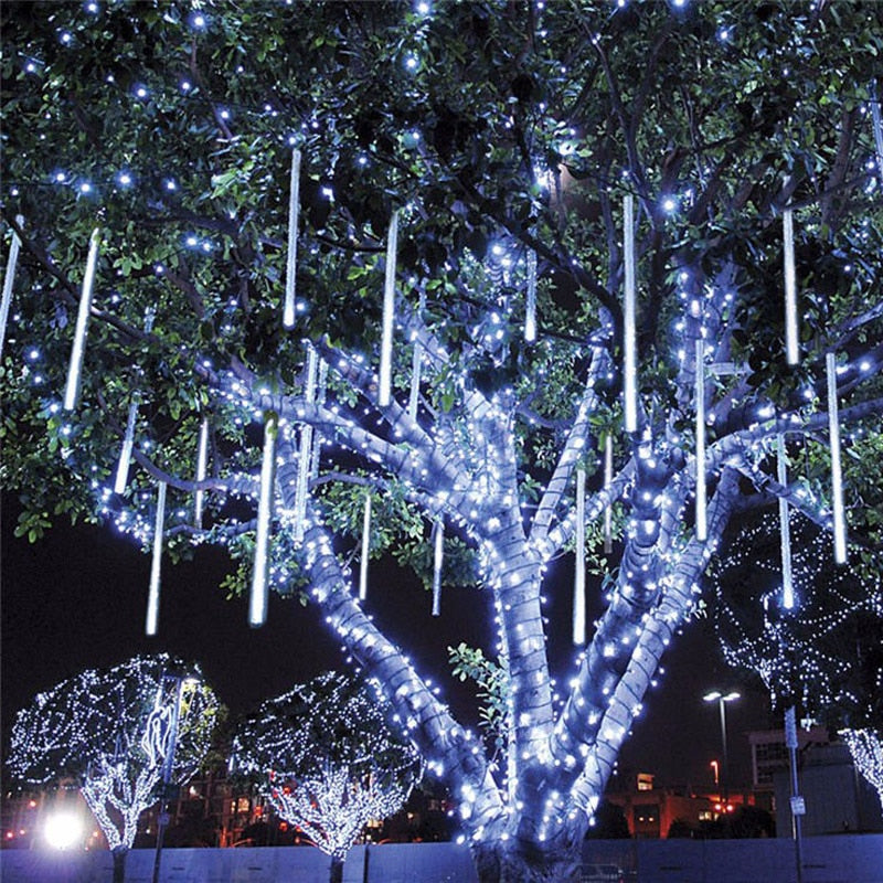 Lumières LED Météores Étanches | Effet Magique pour Décor Extérieur