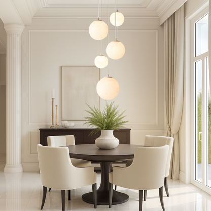 Lustre Escalier Lune Nordique | Éclairage Sculptural et Élégant