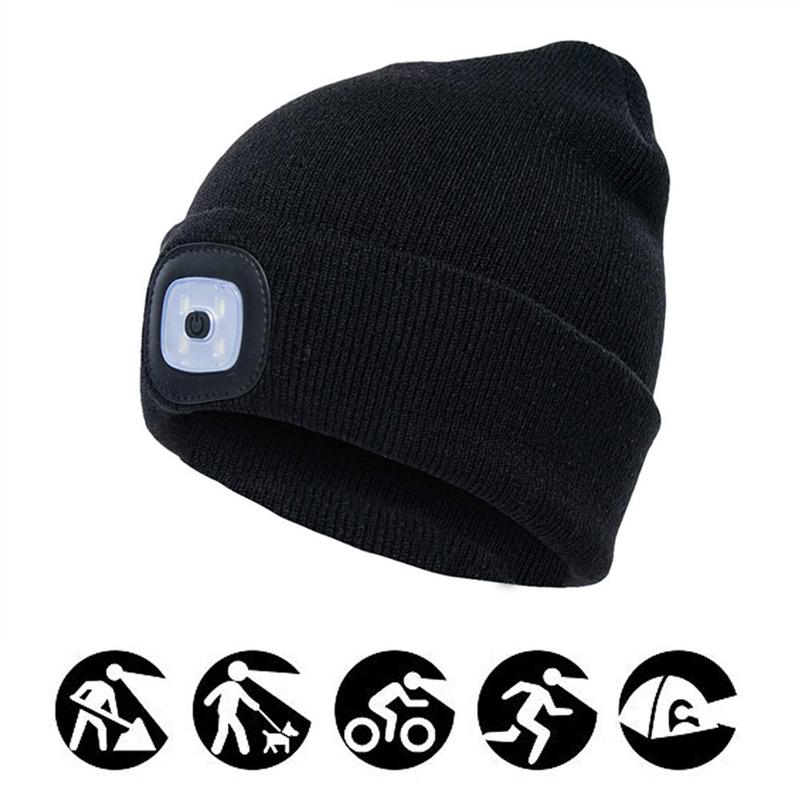Bonnet LED Rechargeable pour Activités Extérieures | Chaud, Pratique et Confortable