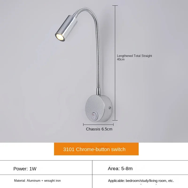 Applique Murale LED Ajustable | Éclairage Ciblé pour Lecture et Bureau