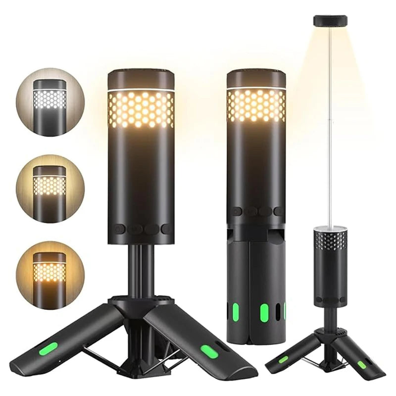 Lampe de Camping LED Rechargeable | Trépied Pliable et Résistant aux Intempéries