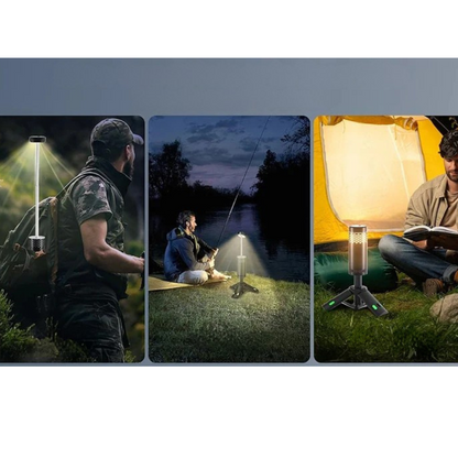 Lampe de Camping LED Rechargeable | Trépied Pliable et Résistant aux Intempéries