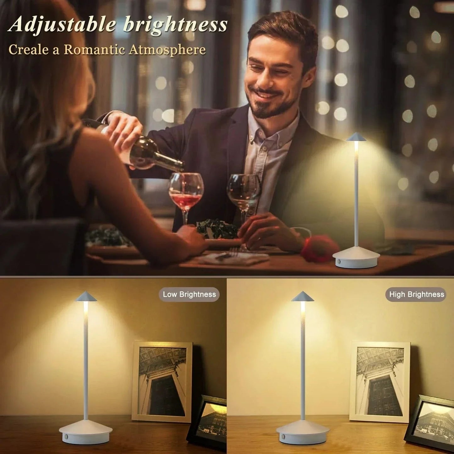 Lampe de Table Tactile Rechargeable | Éclairage Pratique et Élégant