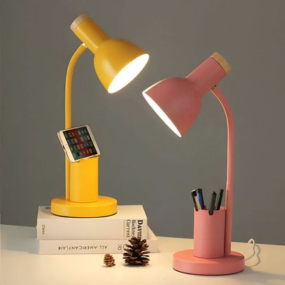 Lampe de Bureau LED Moderne | Support à Stylo et Trois Modes de Couleur