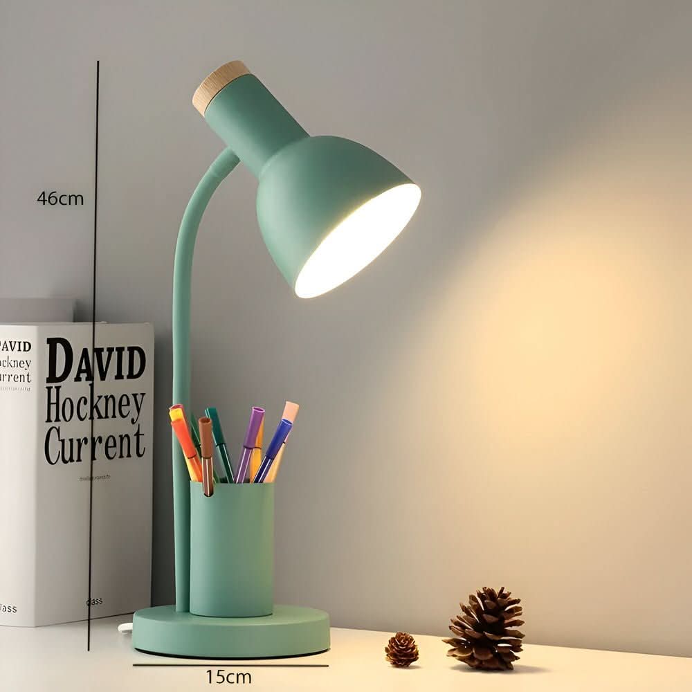 Lampe de Bureau LED Moderne | Support à Stylo et Trois Modes de Couleur
