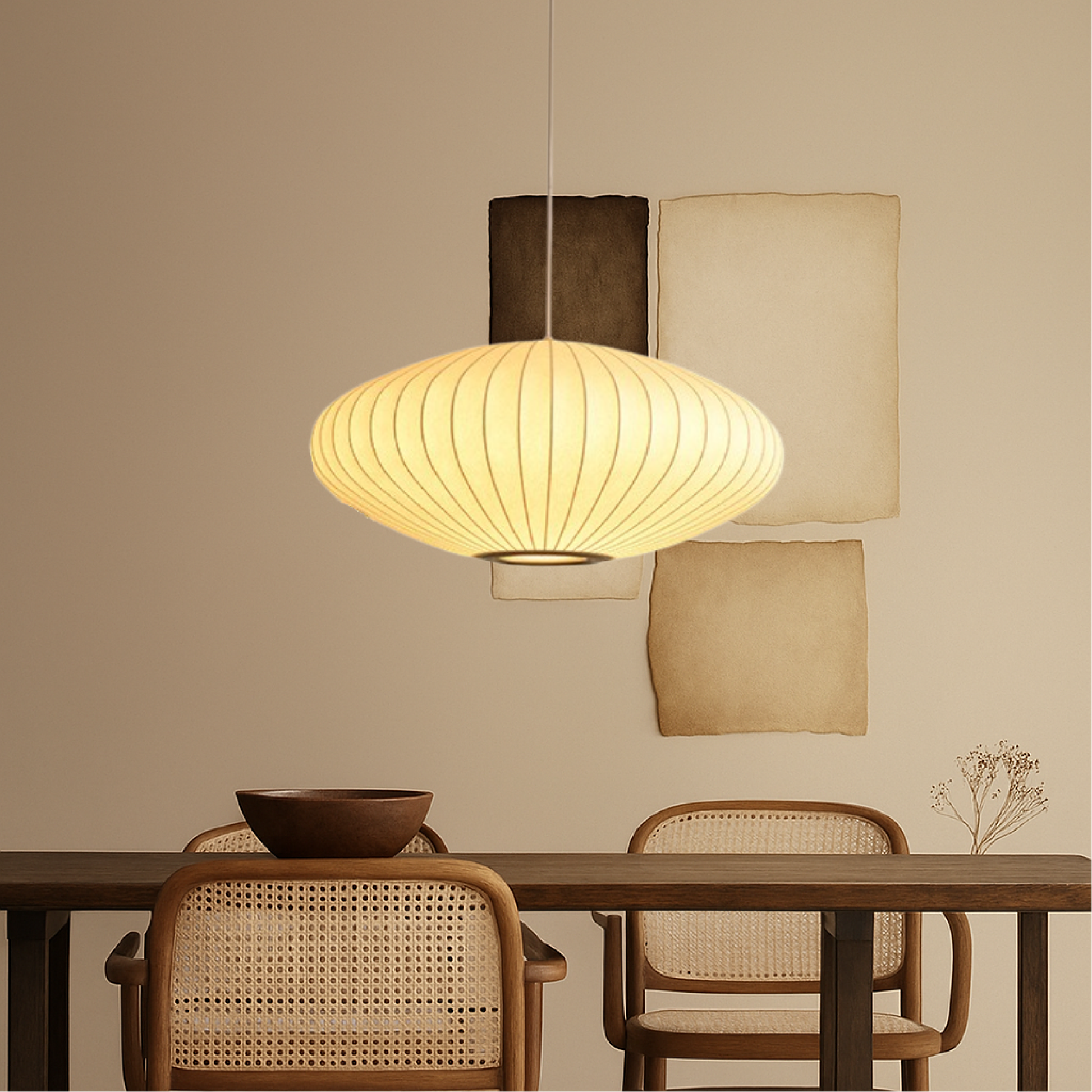 Lampe Suspendue en Soie Italienne | Design Élégant et Ambiance Chaleureuse