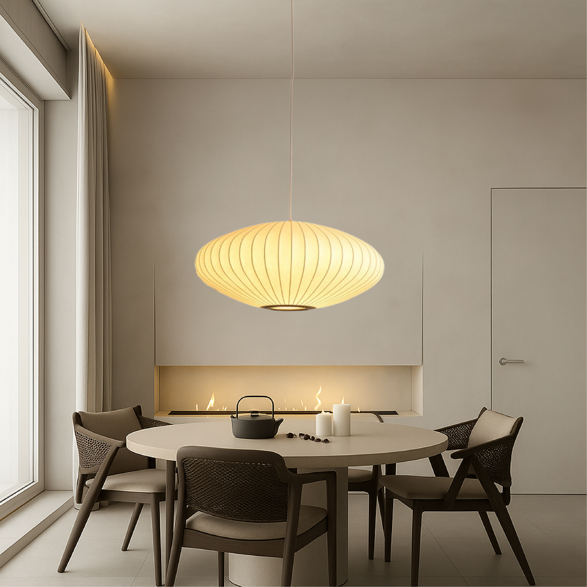 Lampe Suspendue en Soie Italienne | Design Élégant et Ambiance Chaleureuse