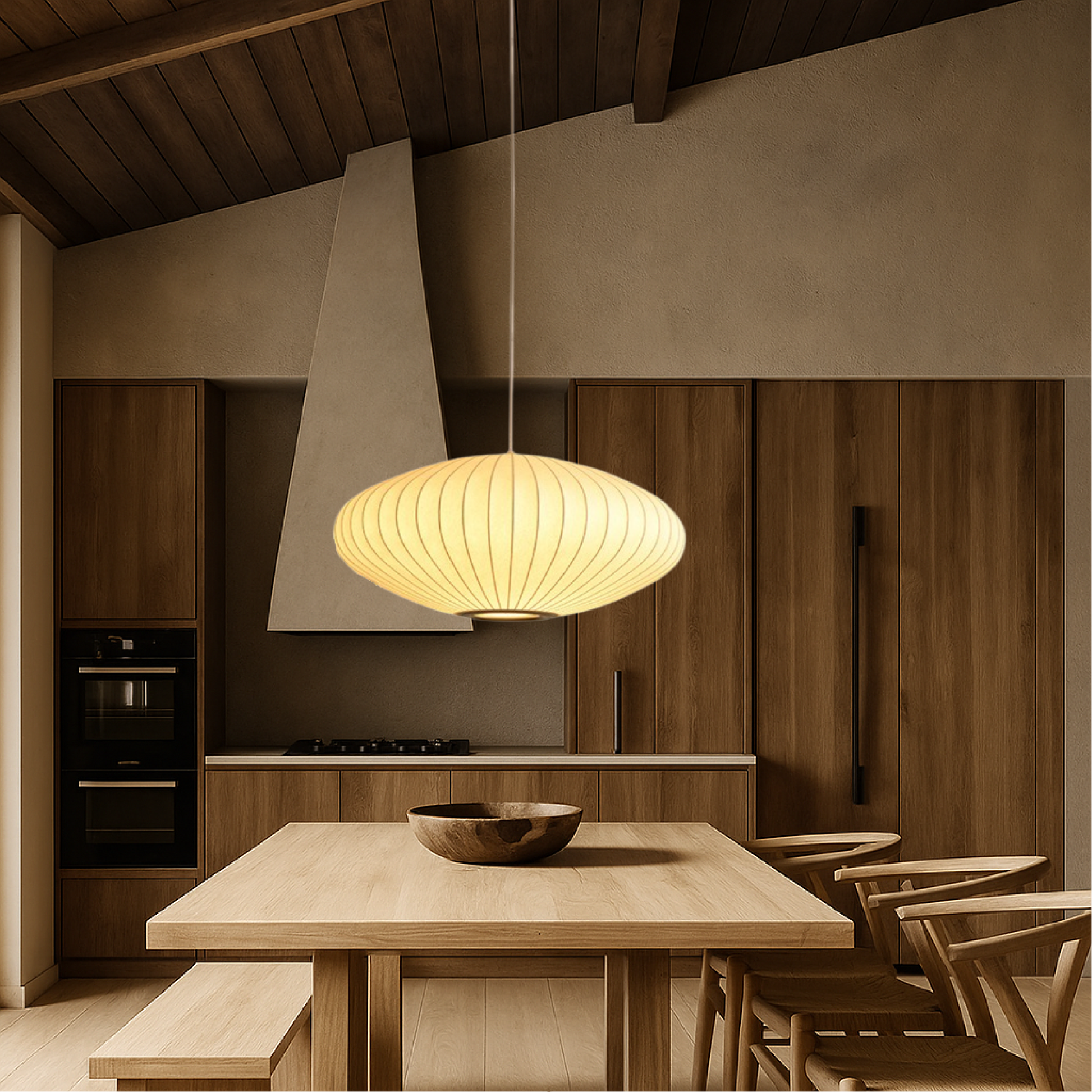 Lampe Suspendue en Soie Italienne | Design Élégant et Ambiance Chaleureuse