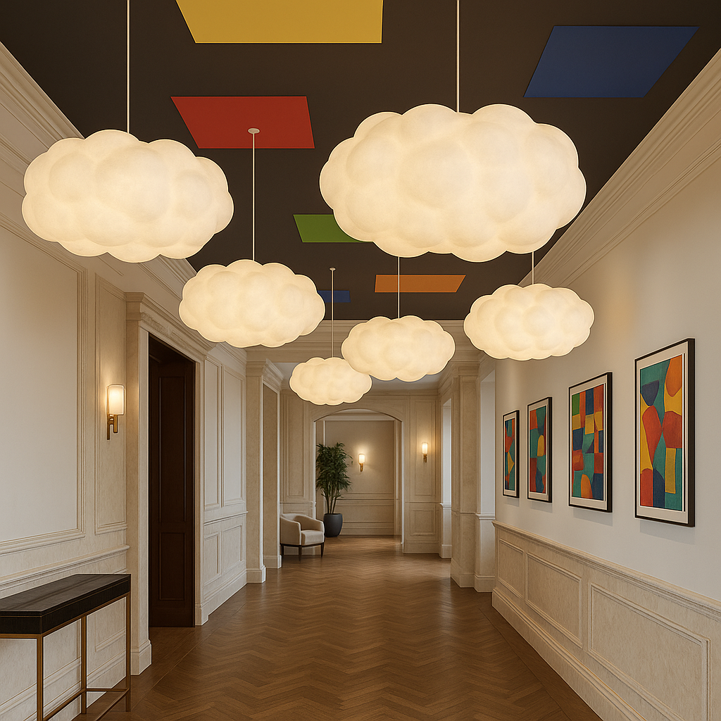 Lampe Pendante Nuage LED | Éclairage Doux et Atmosphère Chaleureuse