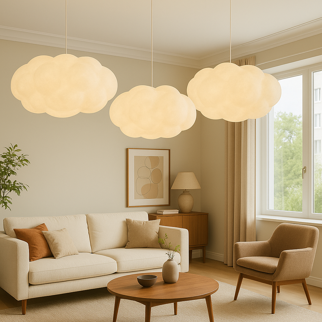 Lampe Pendante Nuage LED | Éclairage Doux et Atmosphère Chaleureuse