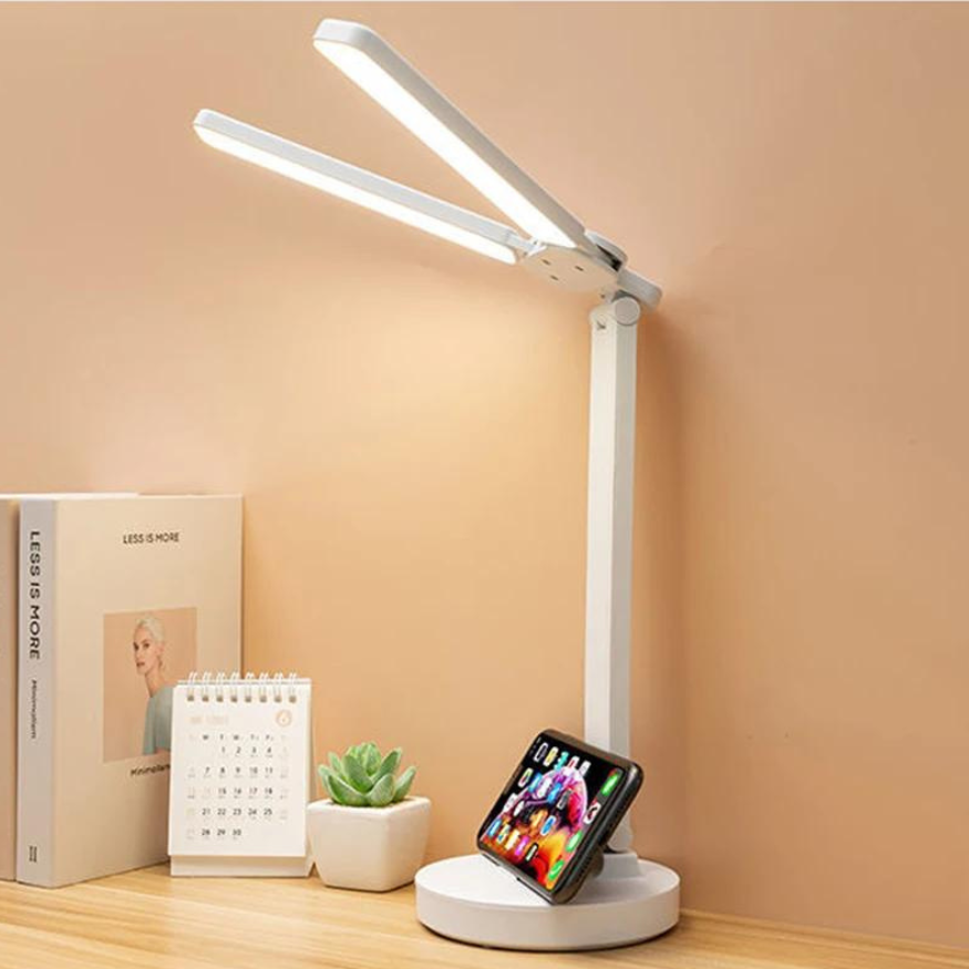 Lampe de Bureau LED Rechargeable | Éclairage Ajustable et Amie des Yeux