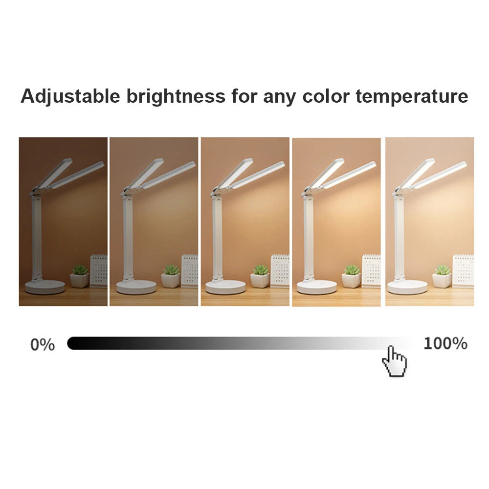 Lampe de Bureau LED Rechargeable | Éclairage Ajustable et Amie des Yeux