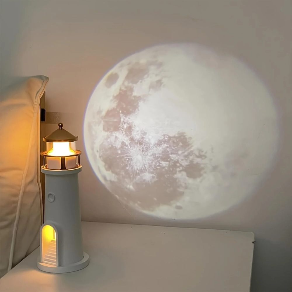 Lampe de Nuit en Forme de Lune | Projection 3D et Ambiance Apaisante