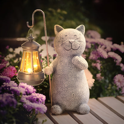 Statue de Chat Solaire | Décoration Magique pour Jardin