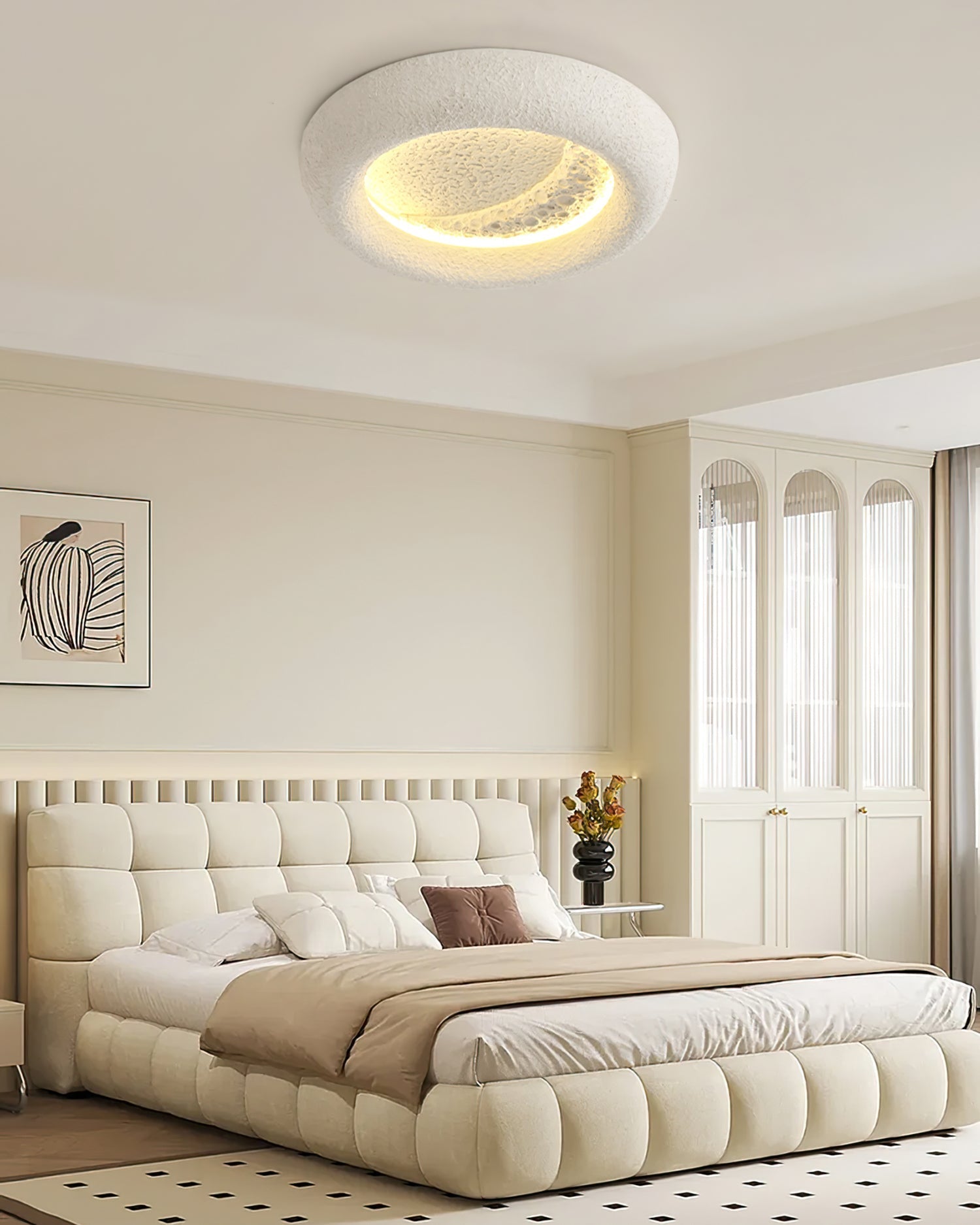 Plafonnier Atmosphérique en Résine | Éclairage Dimmable Inspiré par la Lune