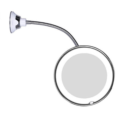 Miroir de Maquillage LED Éclairant | Loupe 10x et Col Flexible