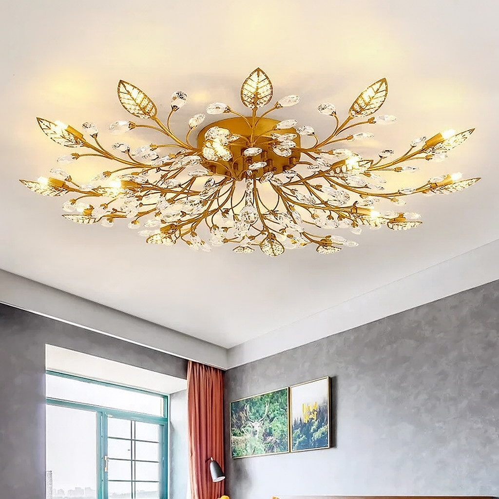 Lampe de Plafond en Cristal Luxe | Élégance et Glamour pour Votre Intérieur