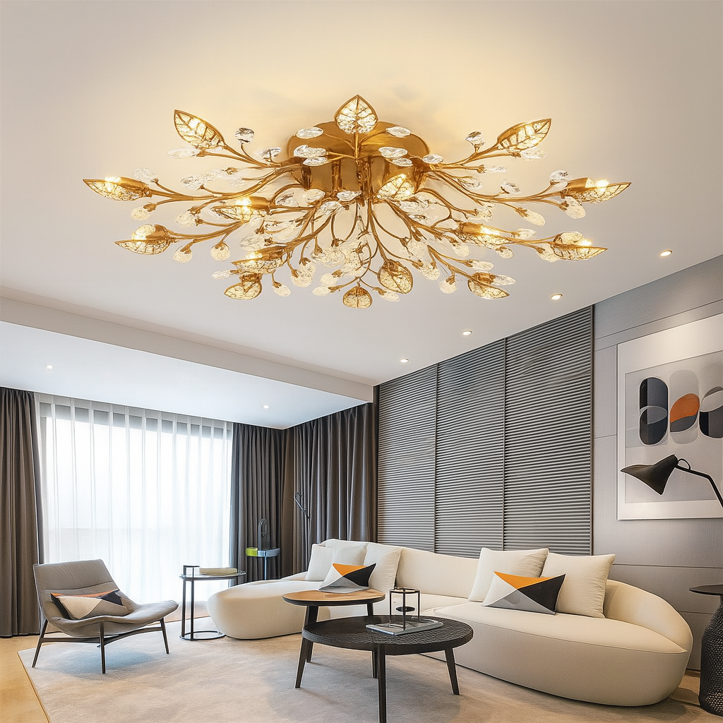 Lampe de Plafond en Cristal Luxe | Élégance et Glamour pour Votre Intérieur