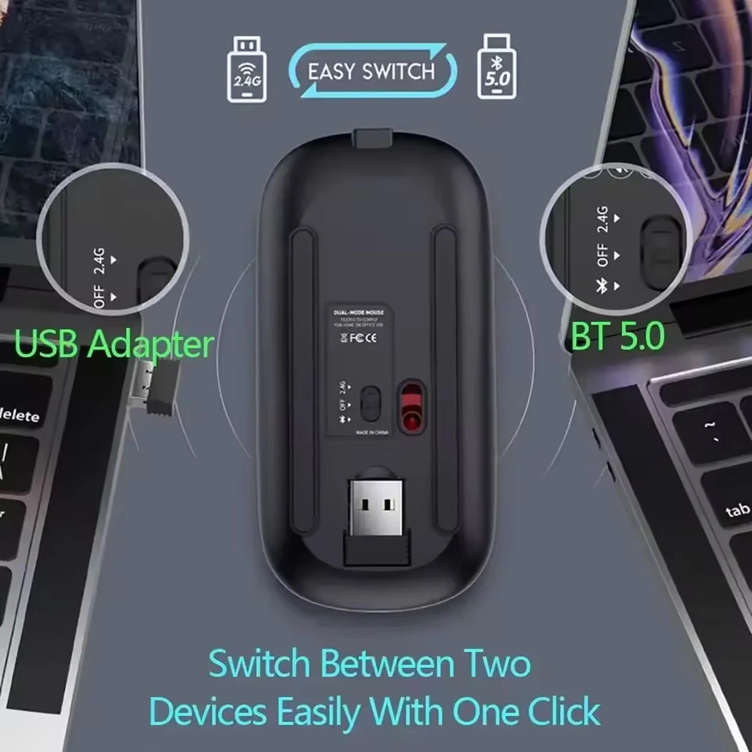 Souris de Jeu Sans Fil Ergonomique | Confort Silencieux et Précision Ajustable