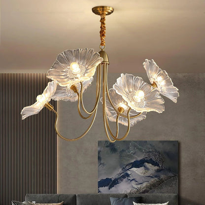 Lustre en Verre Lotus | Élégance Contemporaine et Atmosphère Chaleureuse