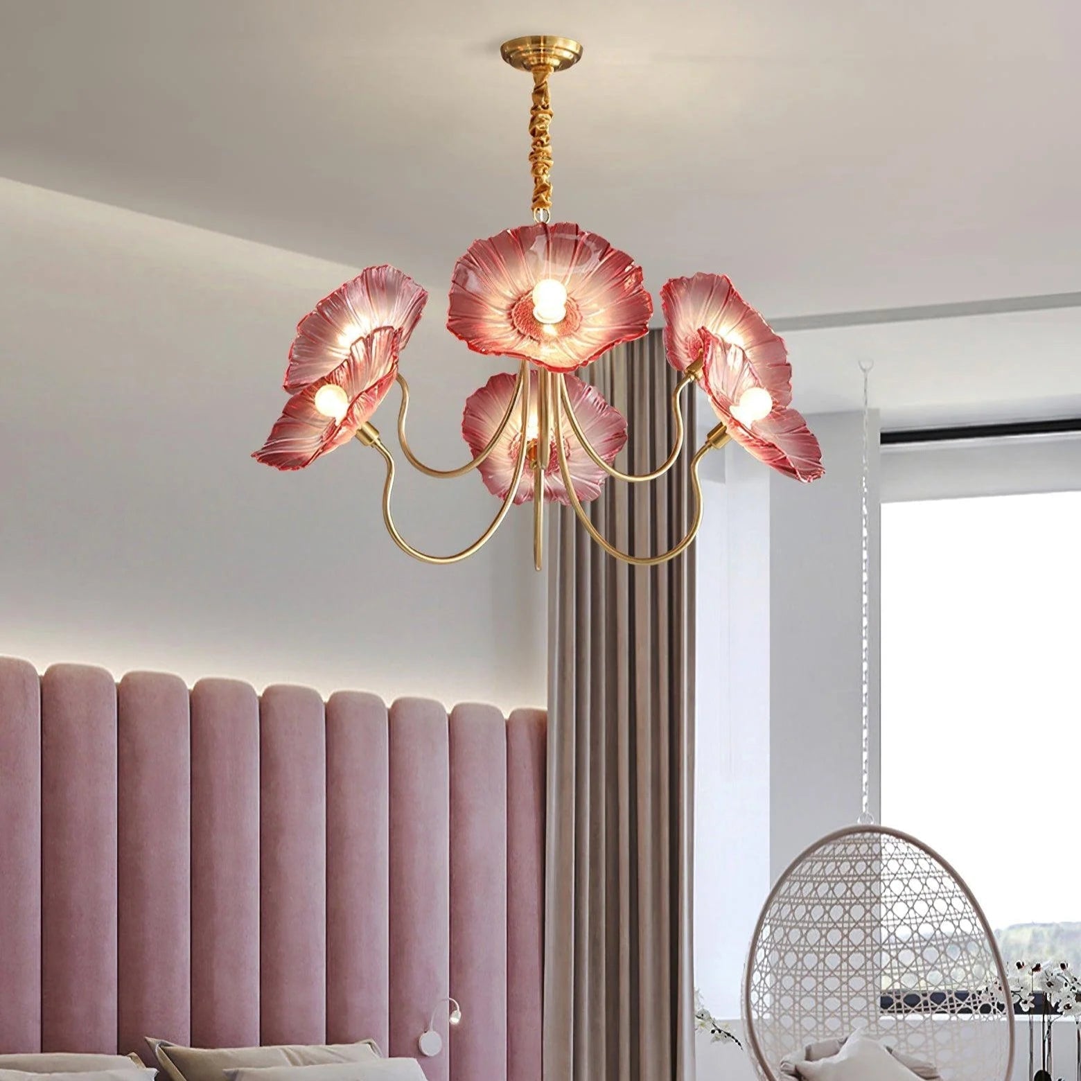 Lustre en Verre Lotus | Élégance Contemporaine et Atmosphère Chaleureuse