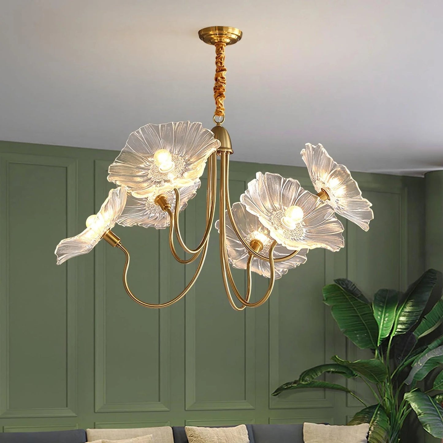 Lustre en Verre Lotus | Élégance Contemporaine et Atmosphère Chaleureuse