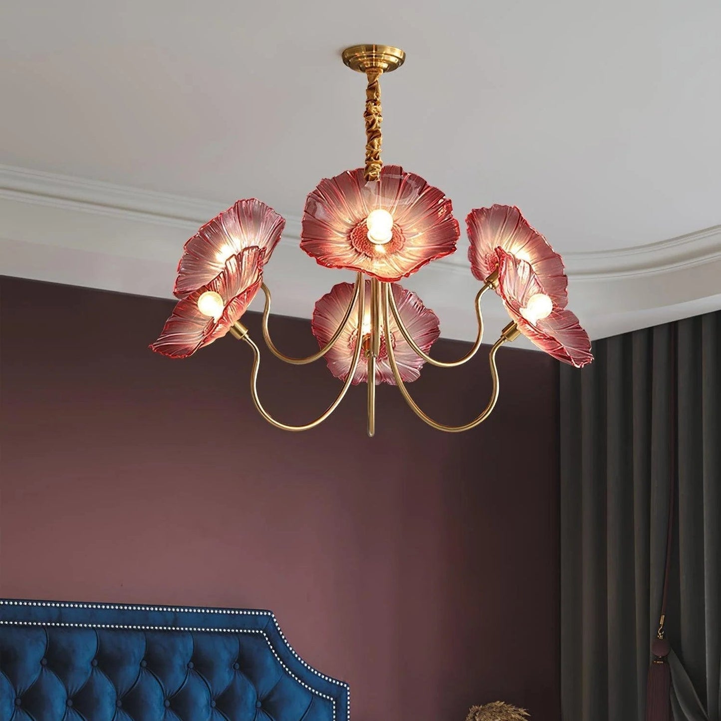 Lustre en Verre Lotus | Élégance Contemporaine et Atmosphère Chaleureuse