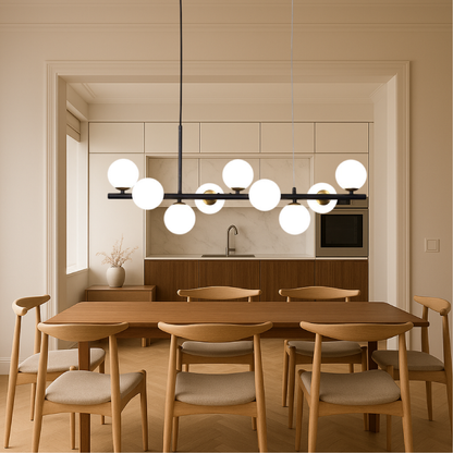 Luminaire Suspendu Noir pour Salle à Manger | Design Contemporain et Éclairage Réglable