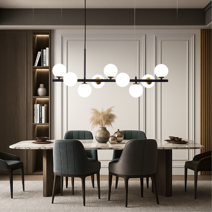 Luminaire Suspendu Noir pour Salle à Manger | Design Contemporain et Éclairage Réglable