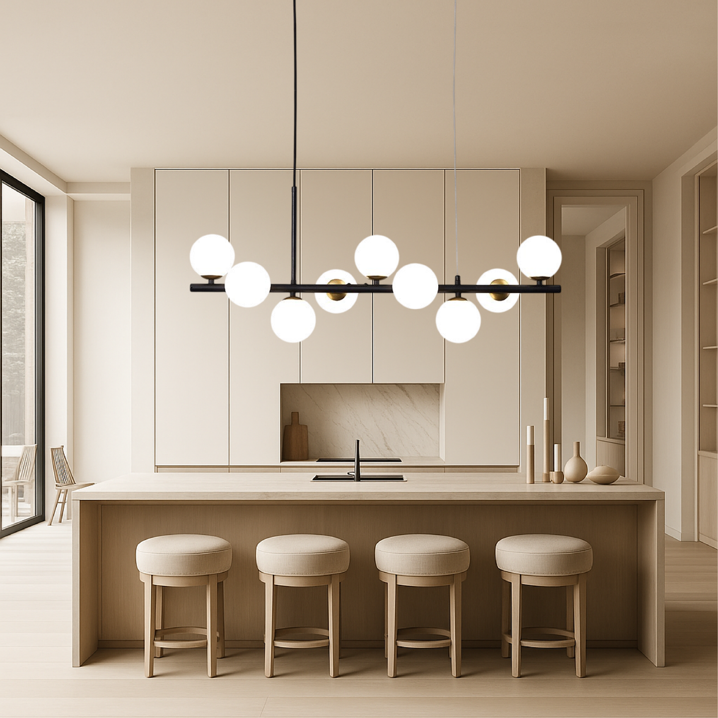 Luminaire Suspendu Noir pour Salle à Manger | Design Contemporain et Éclairage Réglable