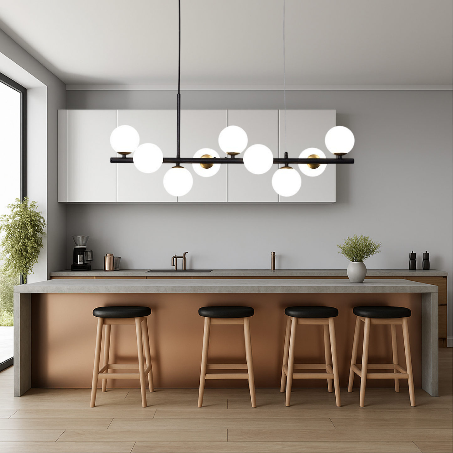 Luminaire Suspendu Noir pour Salle à Manger | Design Contemporain et Éclairage Réglable
