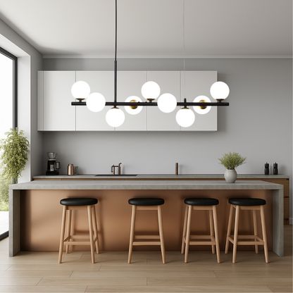Luminaire Suspendu Noir pour Salle à Manger | Design Contemporain et Éclairage Réglable