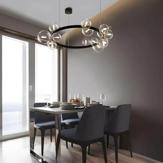 Lustre Anneau Moderne pour Salle à Manger | Éclairage Atmosphérique et Raffiné