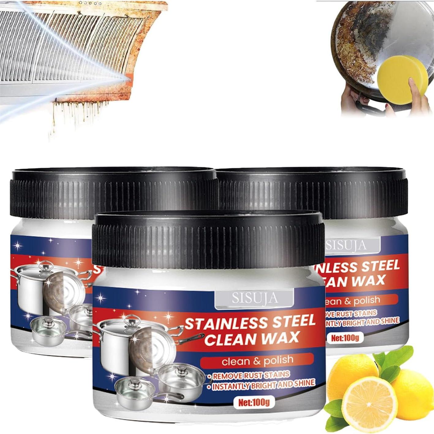Pâte de Nettoyage Acier Inoxydable | Élimine Taches et Graisse Efficacement