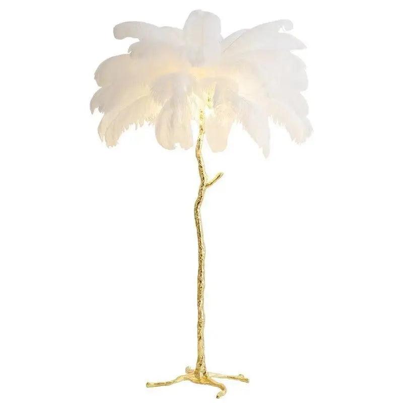 Lampe de Sol Nordique en Plumes | Éclairage Ambiant et Élégant