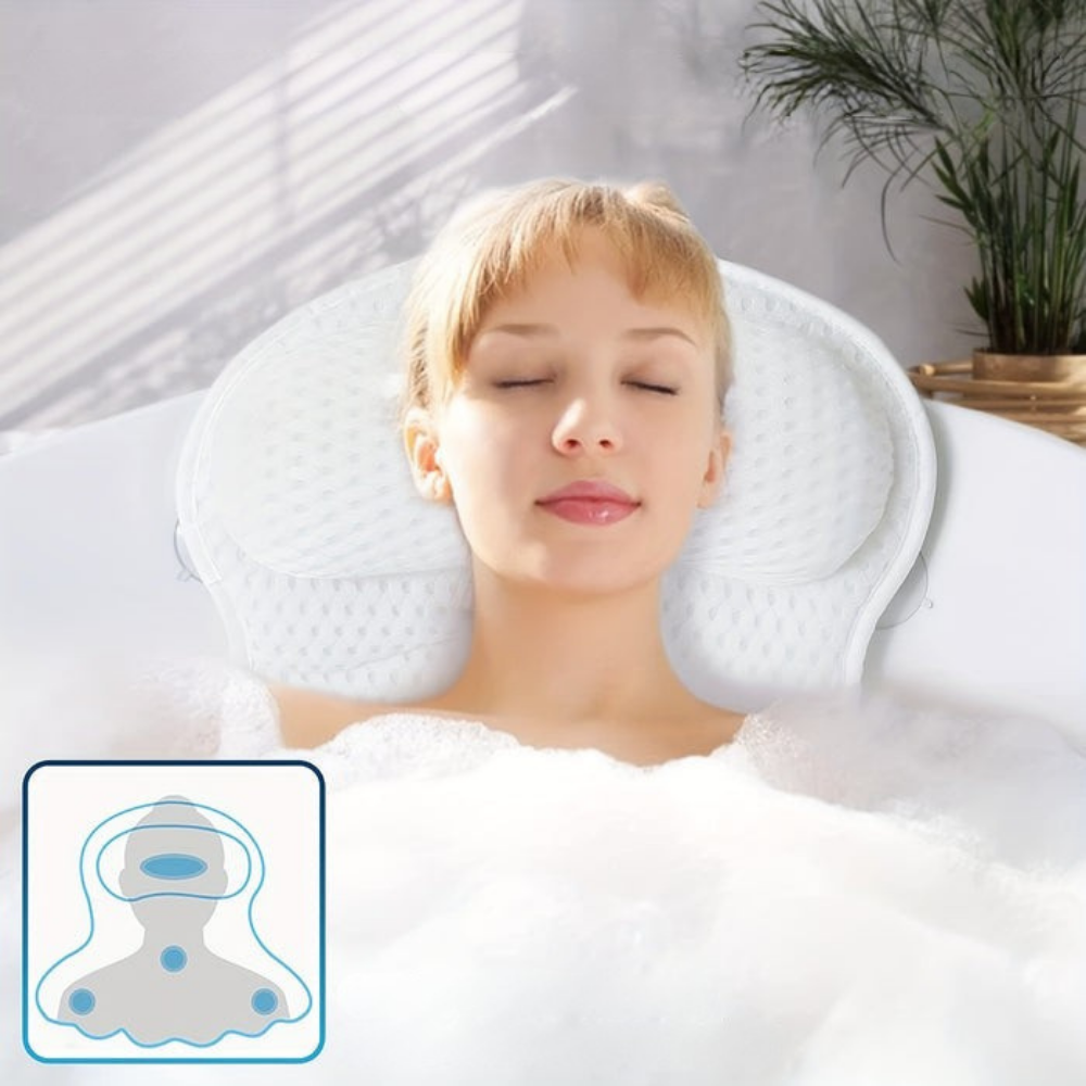 Coussin de Bain Ergonomique | Soutien Relaxant pour Cou et Dos