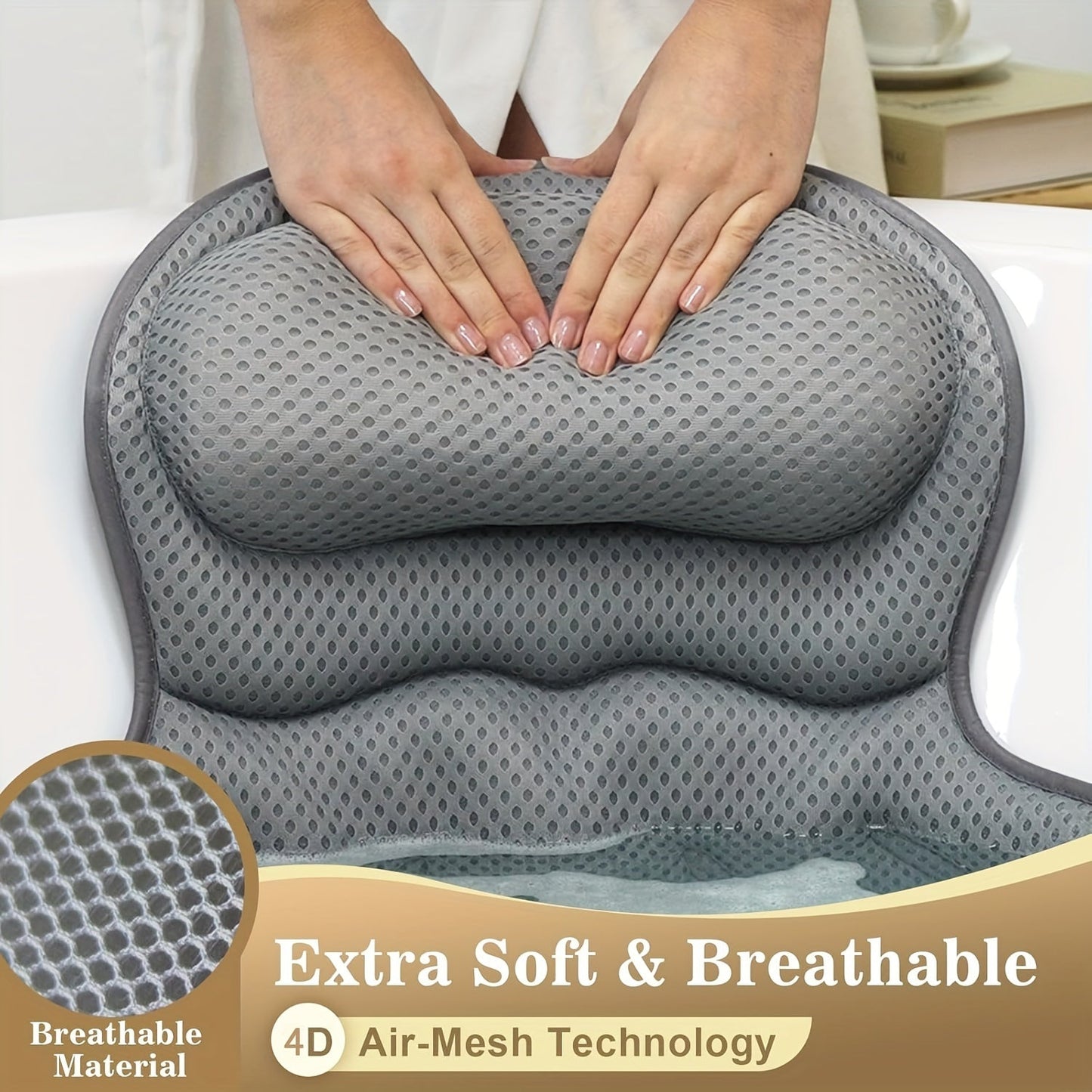 Coussin de Bain Ergonomique | Soutien Relaxant pour Cou et Dos