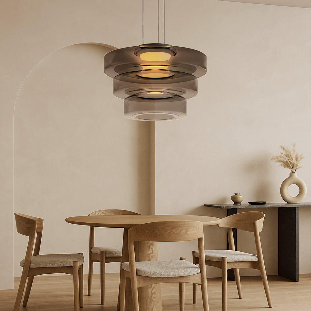 Lampe Suspendue en Verre Danois | Design Bauhaus Élégant et Réglable