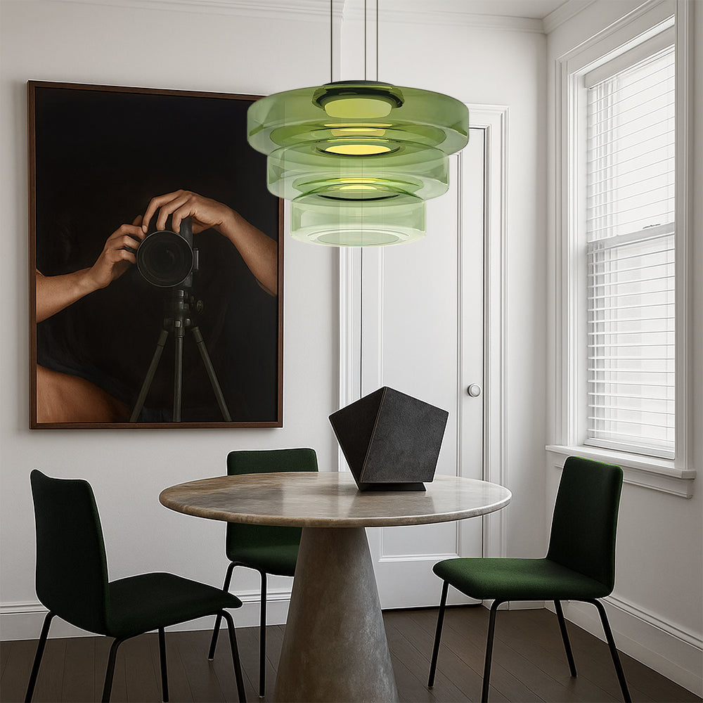 Lampe Suspendue en Verre Danois | Design Bauhaus Élégant et Réglable