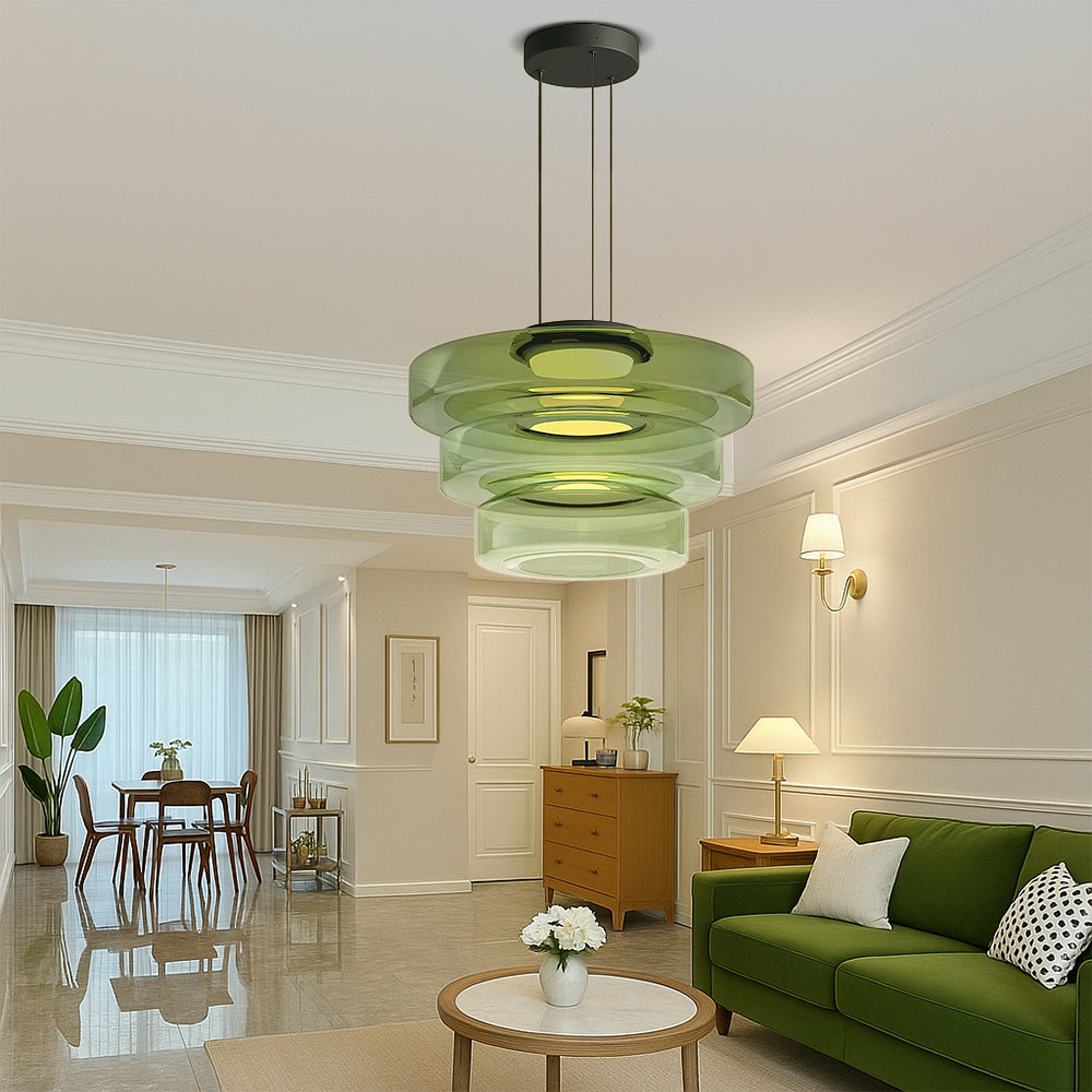 Lampe Suspendue en Verre Danois | Design Bauhaus Élégant et Réglable
