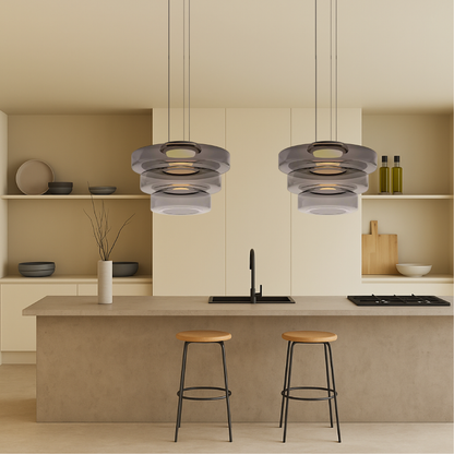 Lampe Suspendue en Verre Danois | Design Bauhaus Élégant et Réglable